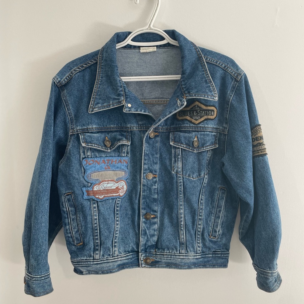 Vintage Denim Jacket with Patches